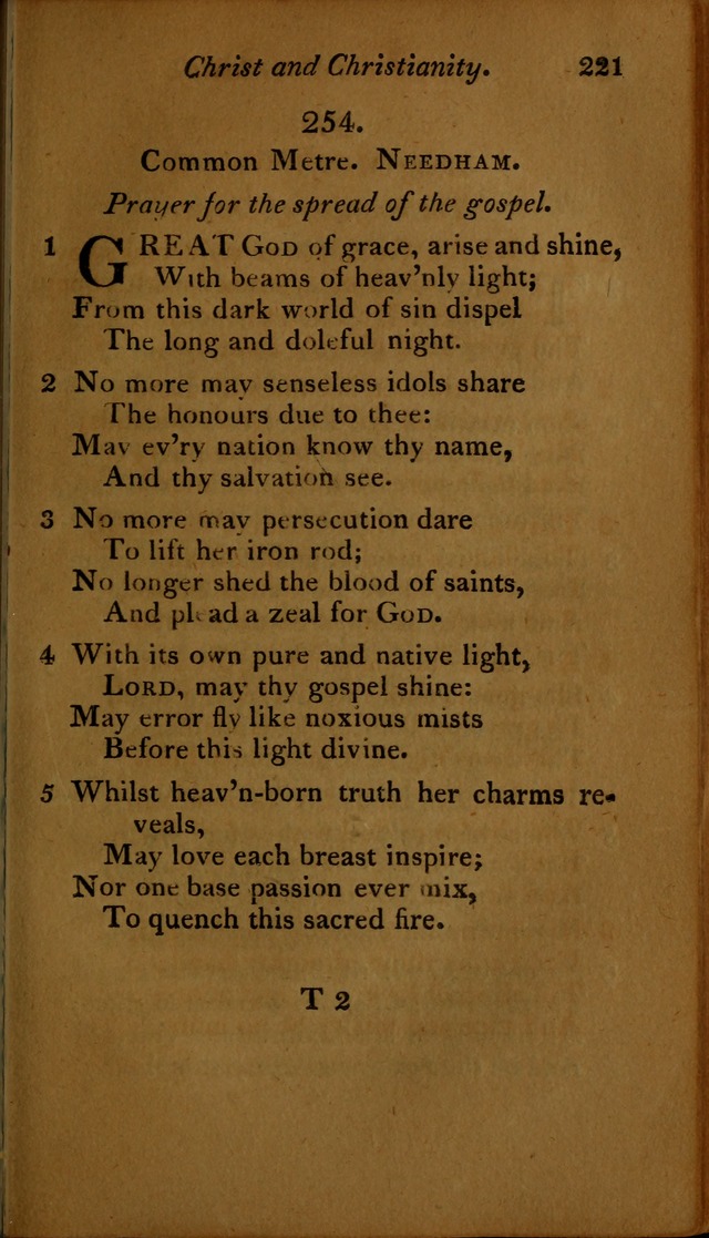 A Selection of Sacred Poetry: consisting of psalms and hymns, from Watts, Doddridge, Merrick, Scott, Cowper, Barbauld, Steele ...compiled for  the use of the Unitarian Church in Philadelphia page 221