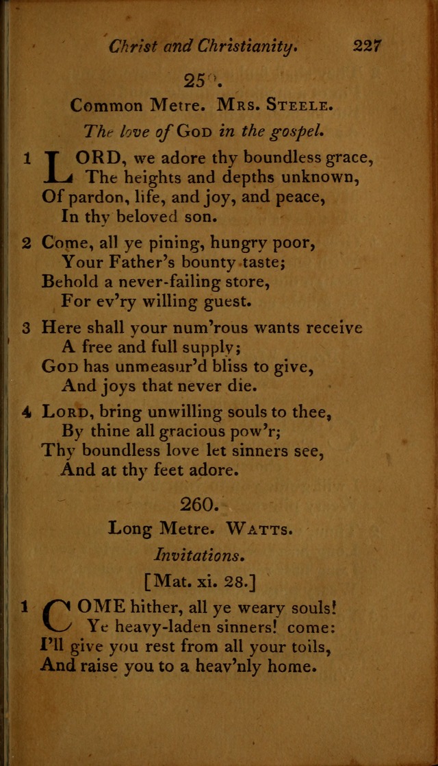 A Selection of Sacred Poetry: consisting of psalms and hymns, from Watts, Doddridge, Merrick, Scott, Cowper, Barbauld, Steele ...compiled for  the use of the Unitarian Church in Philadelphia page 227