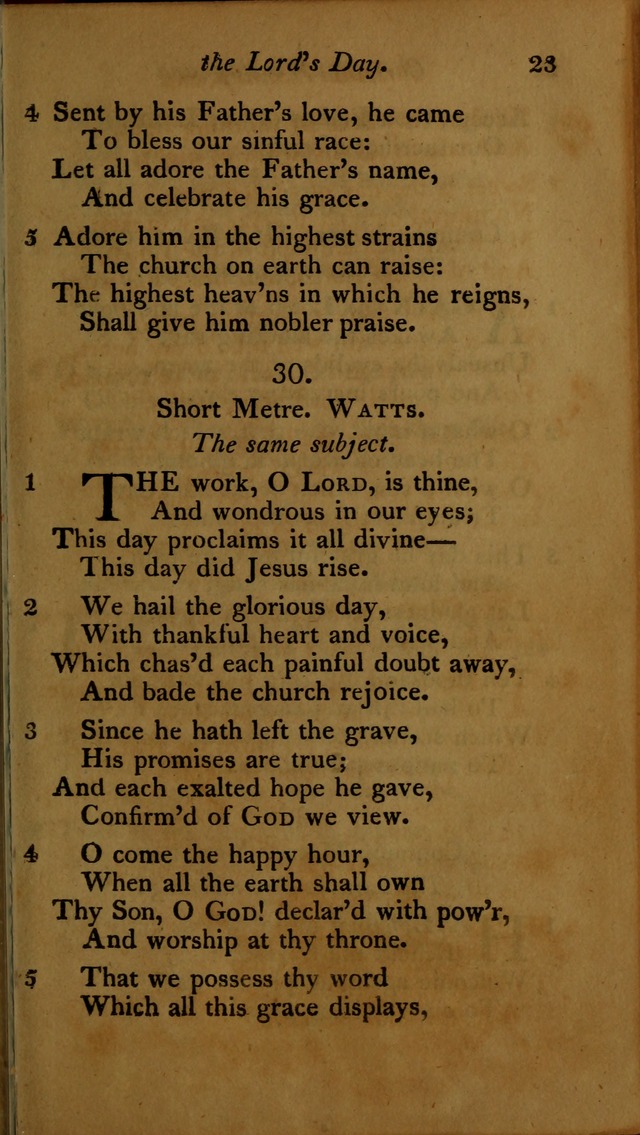 A Selection of Sacred Poetry: consisting of psalms and hymns, from Watts, Doddridge, Merrick, Scott, Cowper, Barbauld, Steele ...compiled for  the use of the Unitarian Church in Philadelphia page 23