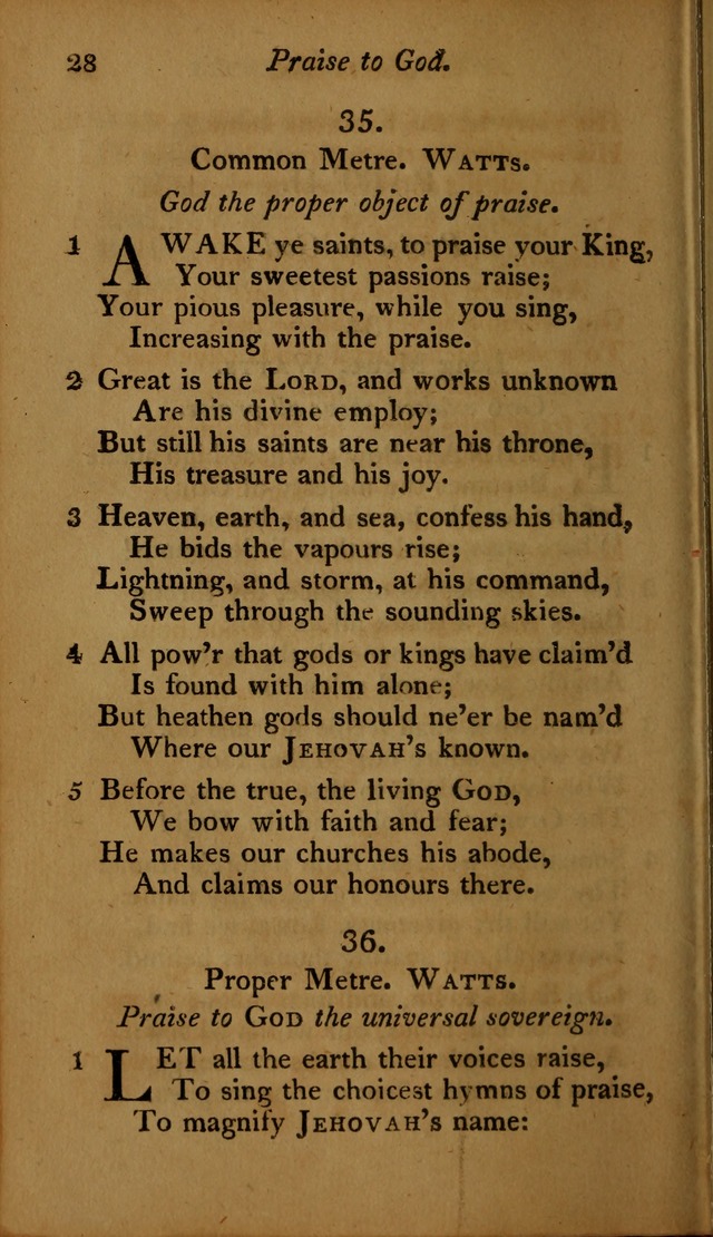 A Selection of Sacred Poetry: consisting of psalms and hymns, from Watts, Doddridge, Merrick, Scott, Cowper, Barbauld, Steele ...compiled for  the use of the Unitarian Church in Philadelphia page 28