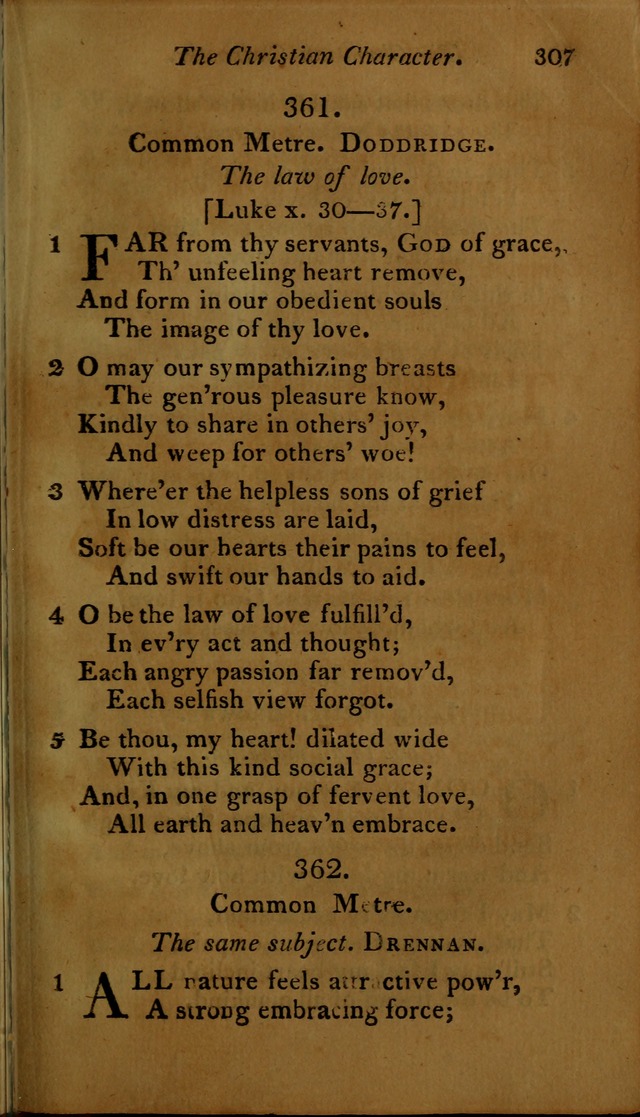 A Selection of Sacred Poetry: consisting of psalms and hymns, from Watts, Doddridge, Merrick, Scott, Cowper, Barbauld, Steele ...compiled for  the use of the Unitarian Church in Philadelphia page 307