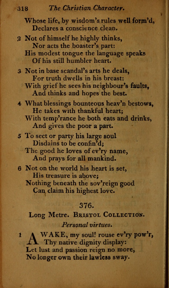 A Selection of Sacred Poetry: consisting of psalms and hymns, from Watts, Doddridge, Merrick, Scott, Cowper, Barbauld, Steele ...compiled for  the use of the Unitarian Church in Philadelphia page 318