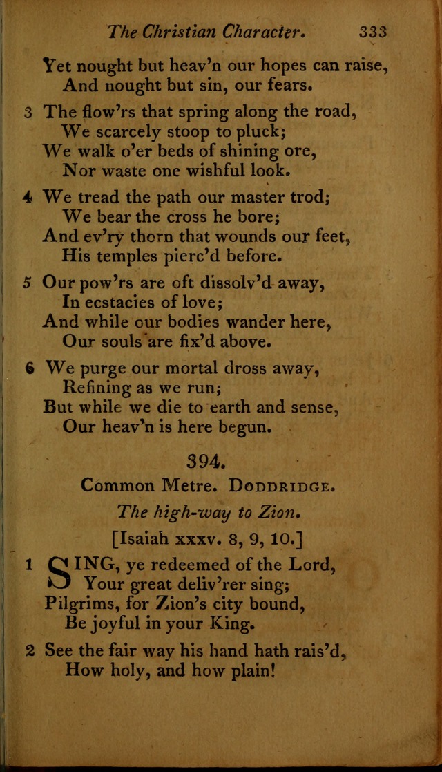 A Selection of Sacred Poetry: consisting of psalms and hymns, from Watts, Doddridge, Merrick, Scott, Cowper, Barbauld, Steele ...compiled for  the use of the Unitarian Church in Philadelphia page 333