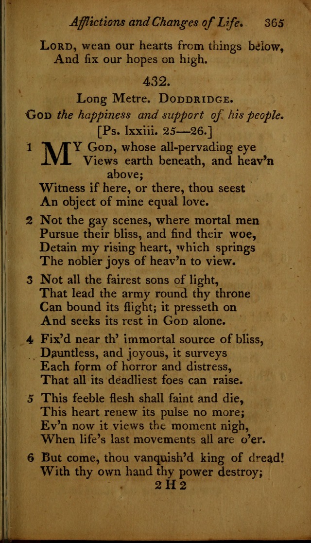 A Selection of Sacred Poetry: consisting of psalms and hymns, from Watts, Doddridge, Merrick, Scott, Cowper, Barbauld, Steele ...compiled for  the use of the Unitarian Church in Philadelphia page 365