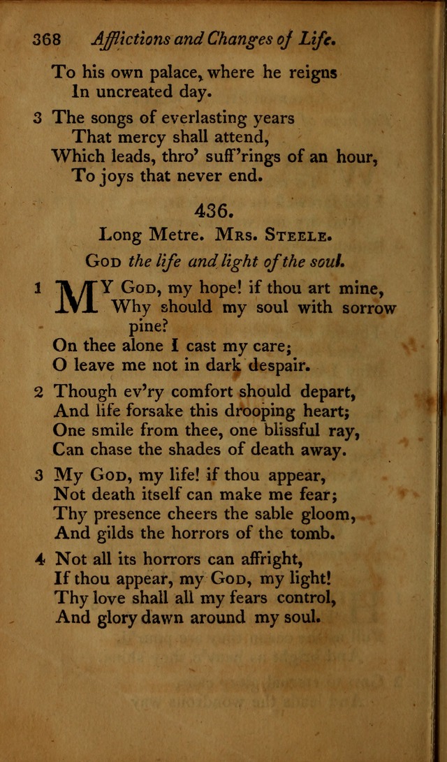 A Selection of Sacred Poetry: consisting of psalms and hymns, from Watts, Doddridge, Merrick, Scott, Cowper, Barbauld, Steele ...compiled for  the use of the Unitarian Church in Philadelphia page 368