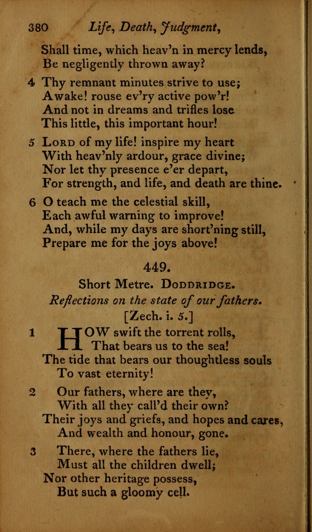 A Selection of Sacred Poetry: consisting of psalms and hymns, from Watts, Doddridge, Merrick, Scott, Cowper, Barbauld, Steele ...compiled for  the use of the Unitarian Church in Philadelphia page 380