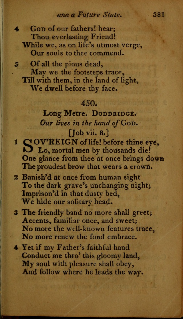 A Selection of Sacred Poetry: consisting of psalms and hymns, from Watts, Doddridge, Merrick, Scott, Cowper, Barbauld, Steele ...compiled for  the use of the Unitarian Church in Philadelphia page 381