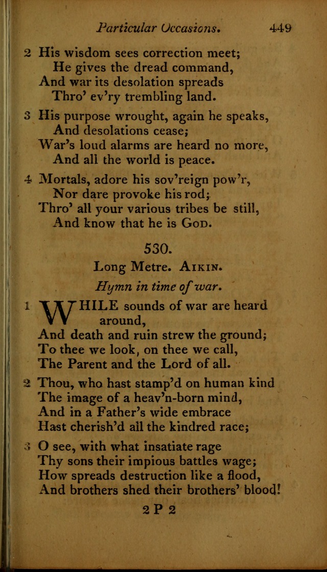 A Selection of Sacred Poetry: consisting of psalms and hymns, from Watts, Doddridge, Merrick, Scott, Cowper, Barbauld, Steele ...compiled for  the use of the Unitarian Church in Philadelphia page 449