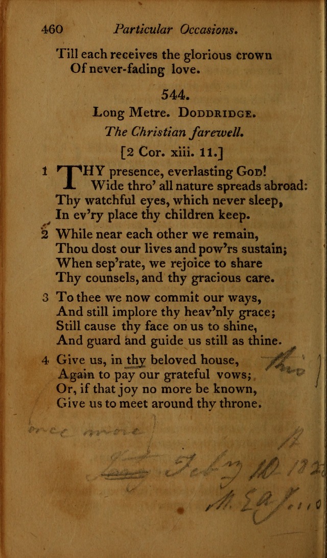 A Selection of Sacred Poetry: consisting of psalms and hymns, from Watts, Doddridge, Merrick, Scott, Cowper, Barbauld, Steele ...compiled for  the use of the Unitarian Church in Philadelphia page 460