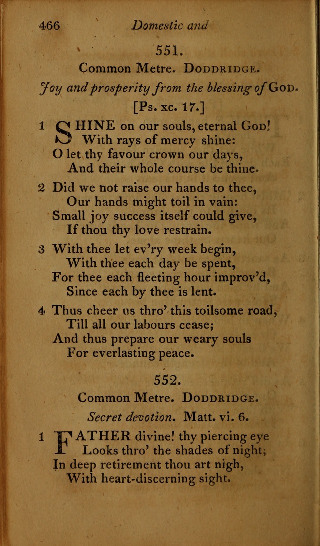 A Selection of Sacred Poetry: consisting of psalms and hymns, from Watts, Doddridge, Merrick, Scott, Cowper, Barbauld, Steele ...compiled for  the use of the Unitarian Church in Philadelphia page 466