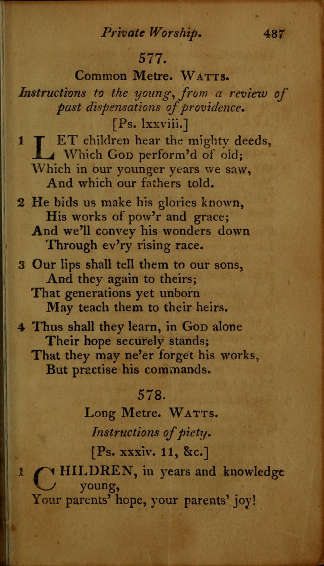 A Selection of Sacred Poetry: consisting of psalms and hymns, from Watts, Doddridge, Merrick, Scott, Cowper, Barbauld, Steele ...compiled for  the use of the Unitarian Church in Philadelphia page 487