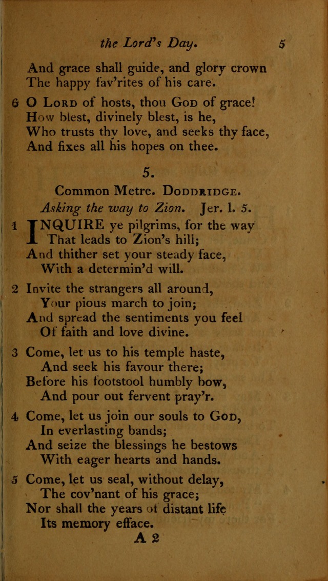 A Selection of Sacred Poetry: consisting of psalms and hymns, from Watts, Doddridge, Merrick, Scott, Cowper, Barbauld, Steele ...compiled for  the use of the Unitarian Church in Philadelphia page 5