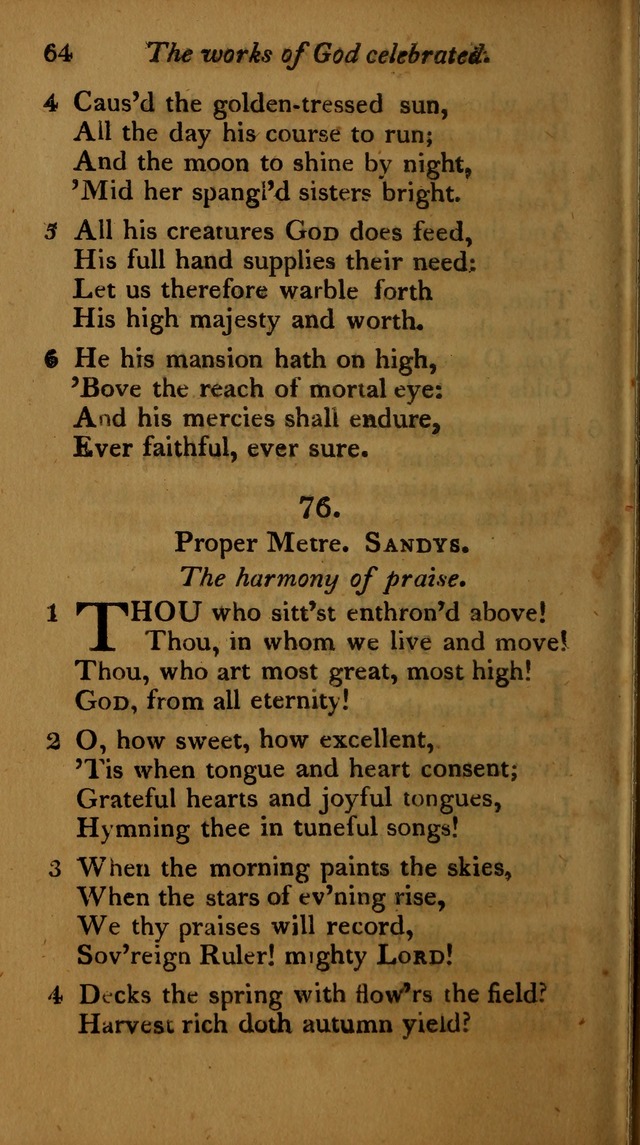 A Selection of Sacred Poetry: consisting of psalms and hymns, from Watts, Doddridge, Merrick, Scott, Cowper, Barbauld, Steele ...compiled for  the use of the Unitarian Church in Philadelphia page 64