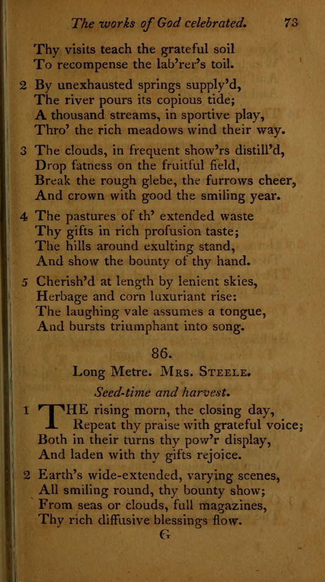 A Selection of Sacred Poetry: consisting of psalms and hymns, from Watts, Doddridge, Merrick, Scott, Cowper, Barbauld, Steele ...compiled for  the use of the Unitarian Church in Philadelphia page 73