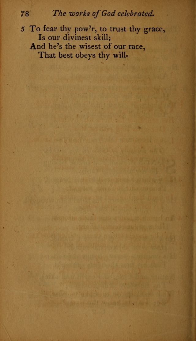 A Selection of Sacred Poetry: consisting of psalms and hymns, from Watts, Doddridge, Merrick, Scott, Cowper, Barbauld, Steele ...compiled for  the use of the Unitarian Church in Philadelphia page 78