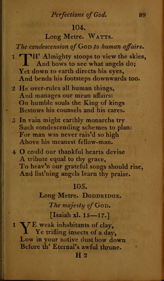 A Selection of Sacred Poetry: consisting of psalms and hymns, from Watts, Doddridge, Merrick, Scott, Cowper, Barbauld, Steele ...compiled for  the use of the Unitarian Church in Philadelphia page 89