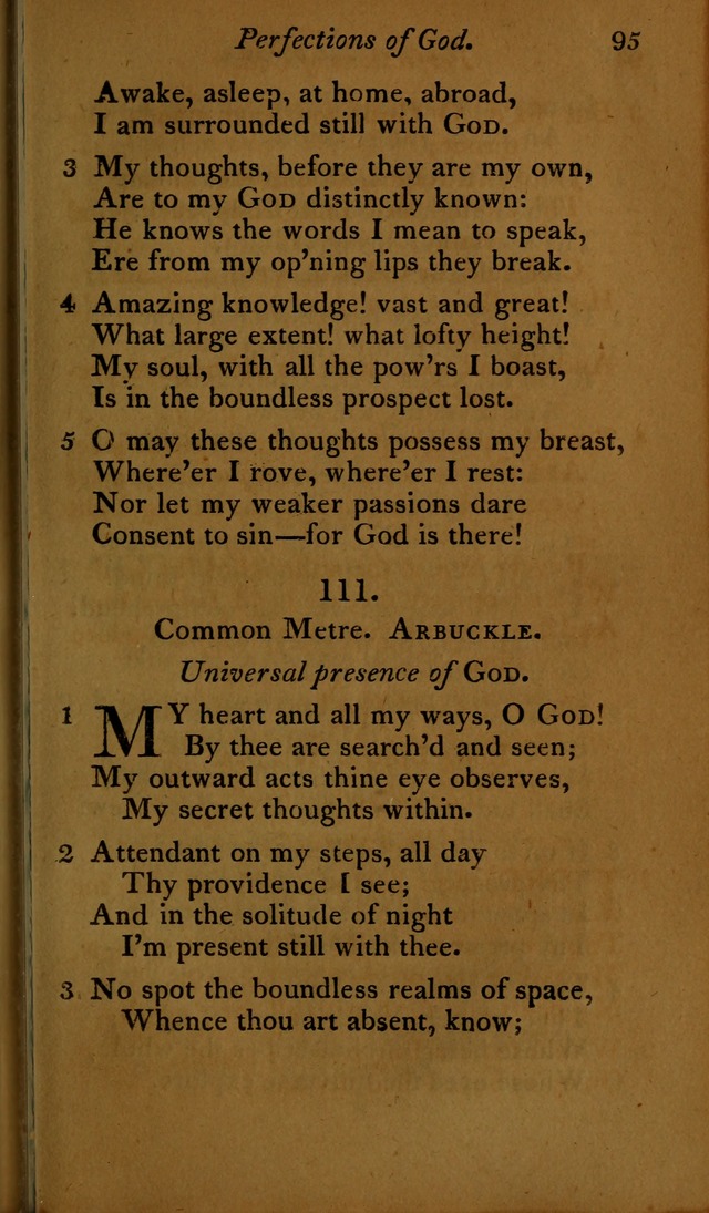 A Selection of Sacred Poetry: consisting of psalms and hymns, from Watts, Doddridge, Merrick, Scott, Cowper, Barbauld, Steele ...compiled for  the use of the Unitarian Church in Philadelphia page 95