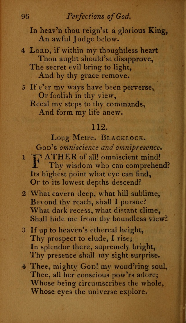 A Selection of Sacred Poetry: consisting of psalms and hymns, from Watts, Doddridge, Merrick, Scott, Cowper, Barbauld, Steele ...compiled for  the use of the Unitarian Church in Philadelphia page 96