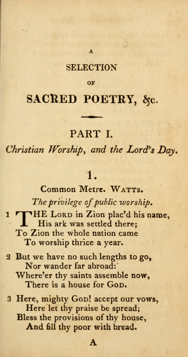 A Selection of Sacred Poetry: consisting of psalms and hymns from Watts, Doddridge, Merrick, Scott, Cowper, Barbauld, Steele, and others (2nd ed.) page 1