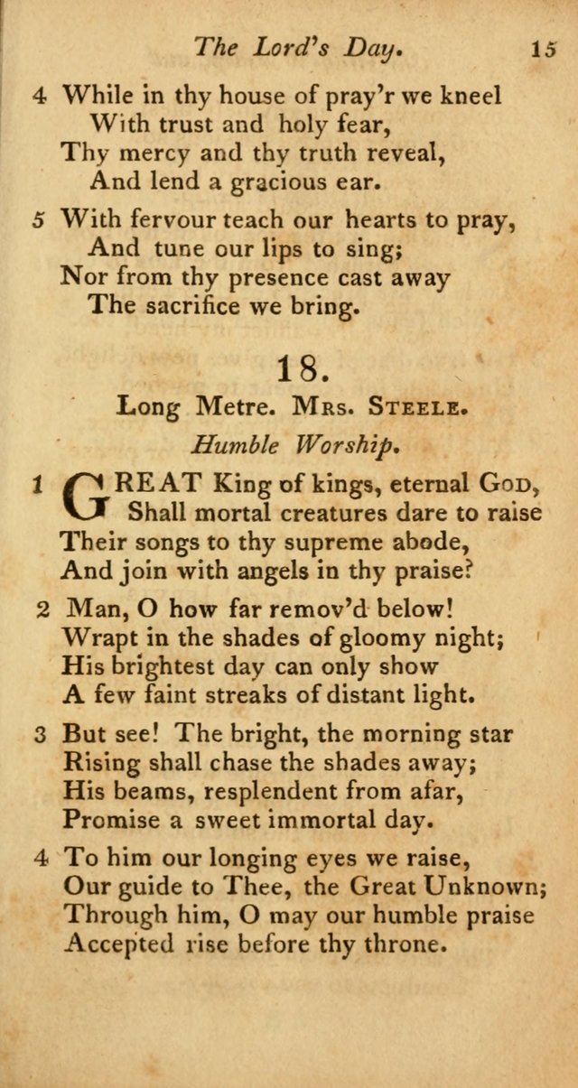 A Selection of Sacred Poetry: consisting of psalms and hymns from Watts, Doddridge, Merrick, Scott, Cowper, Barbauld, Steele, and others (2nd ed.) page 15