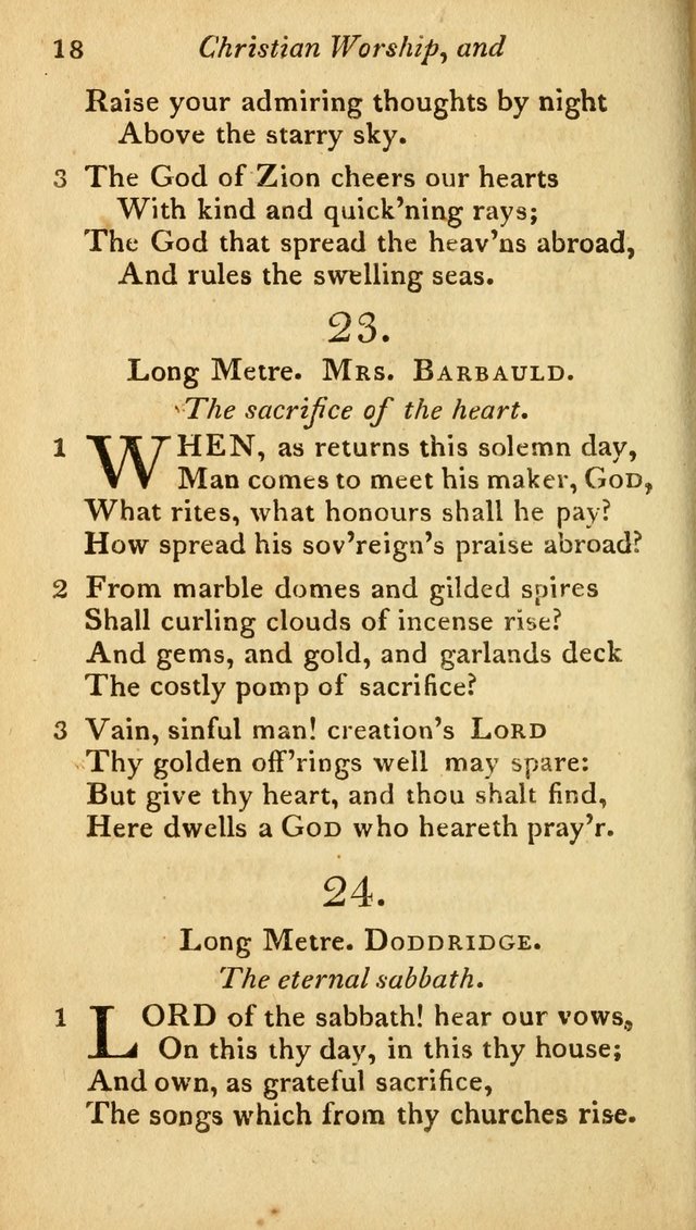 A Selection of Sacred Poetry: consisting of psalms and hymns from Watts, Doddridge, Merrick, Scott, Cowper, Barbauld, Steele, and others (2nd ed.) page 18