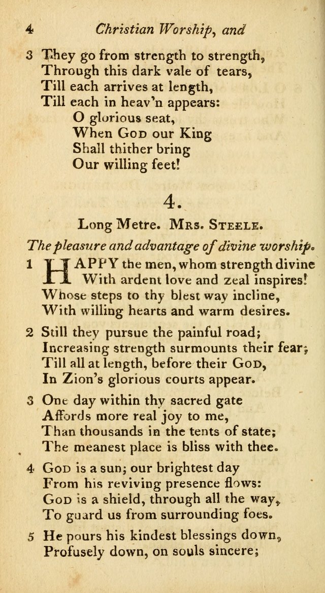 A Selection of Sacred Poetry: consisting of psalms and hymns from Watts, Doddridge, Merrick, Scott, Cowper, Barbauld, Steele, and others (2nd ed.) page 4