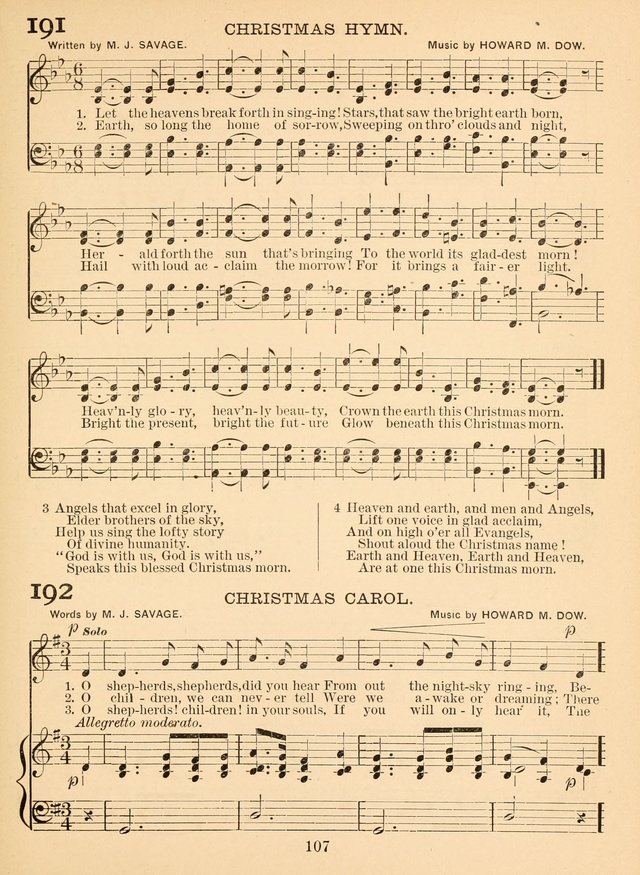 Sacred Songs For Public Worship: a hymn and tune book page 107