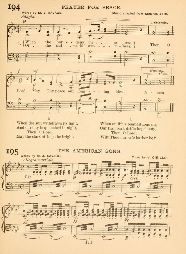 Sacred Songs For Public Worship: a hymn and tune book page 111