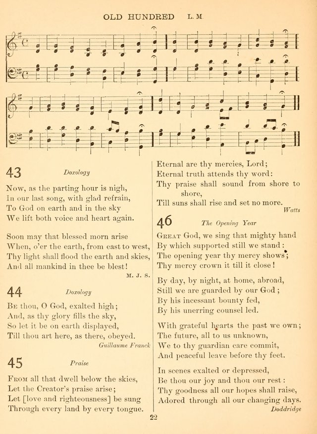 Sacred Songs For Public Worship: a hymn and tune book page 22