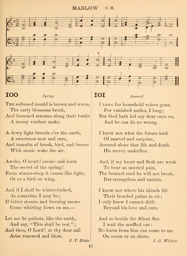 Sacred Songs For Public Worship: a hymn and tune book page 43