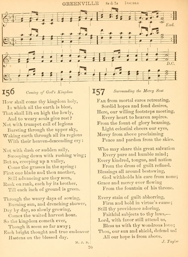 Sacred Songs For Public Worship: a hymn and tune book page 70