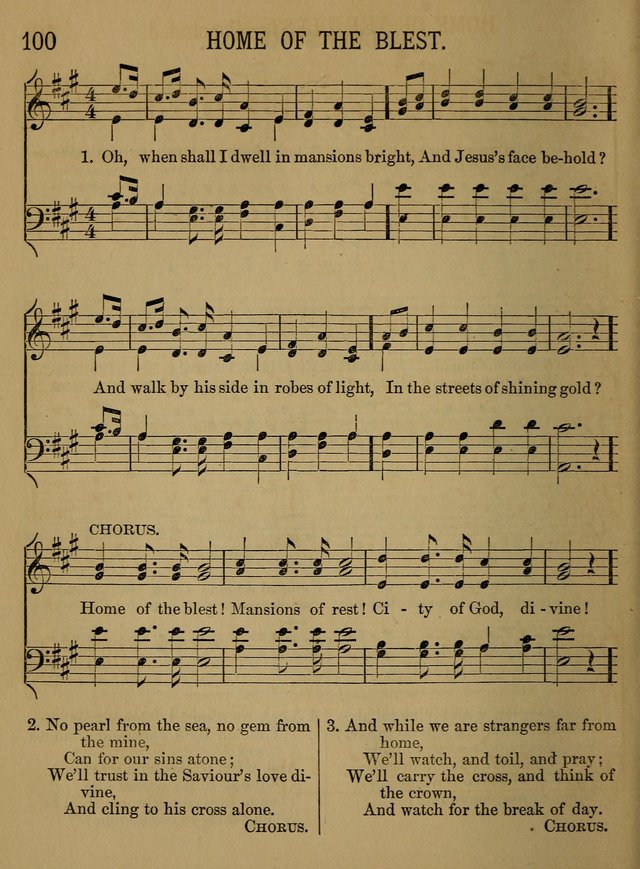 Sunday-School Songs: a new collection of hymns and tunes specially prepared for the use of Sunday-schools and for social and family worship. (3rd. ed.) page 100