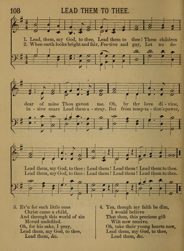 Sunday-School Songs: a new collection of hymns and tunes specially prepared for the use of Sunday-schools and for social and family worship. (3rd. ed.) page 108