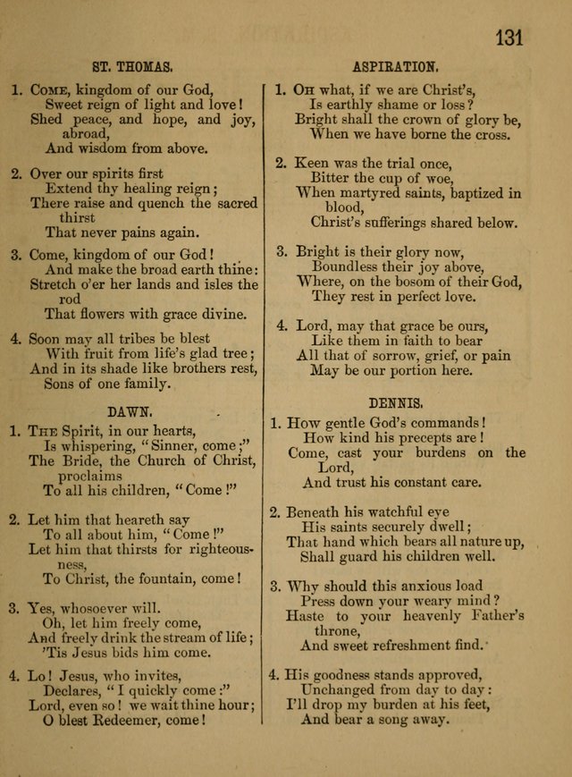 Sunday-School Songs: a new collection of hymns and tunes specially prepared for the use of Sunday-schools and for social and family worship. (3rd. ed.) page 131