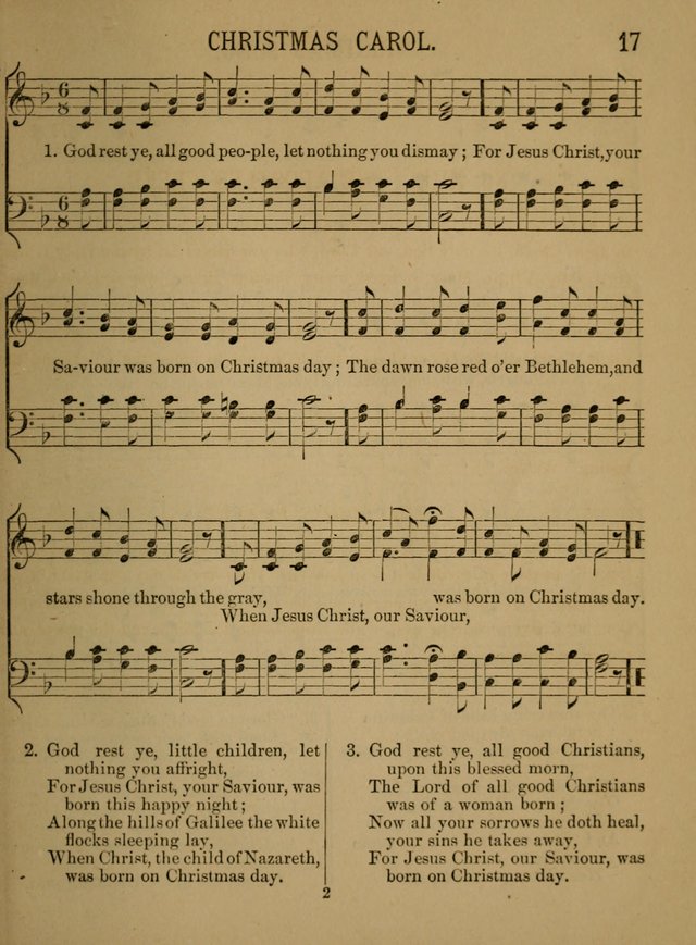 Sunday-School Songs: a new collection of hymns and tunes specially prepared for the use of Sunday-schools and for social and family worship. (3rd. ed.) page 17