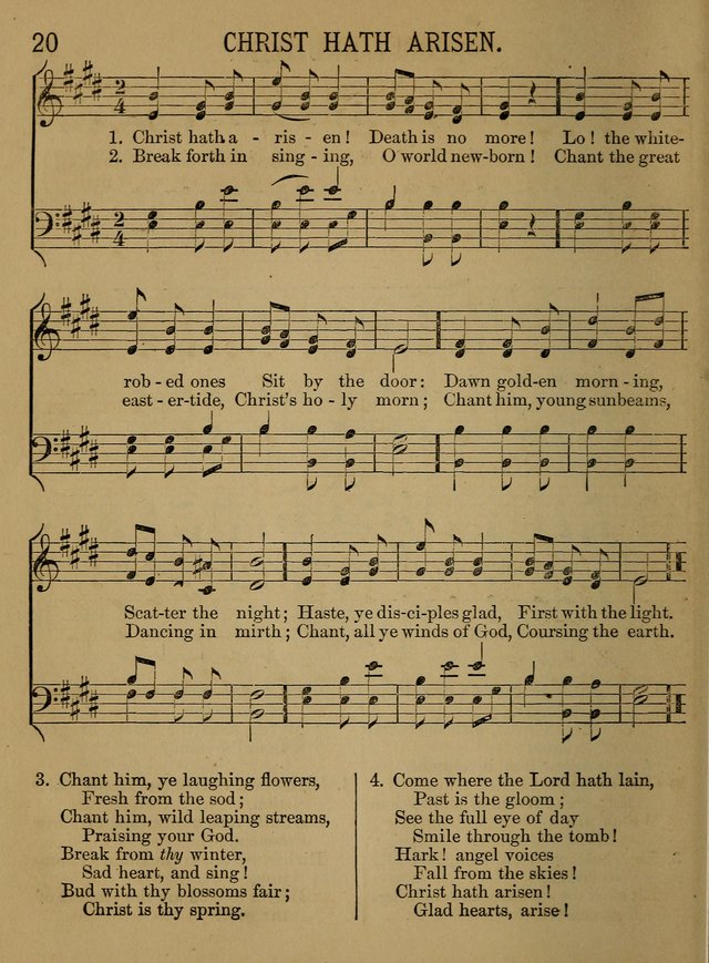 Sunday-School Songs: a new collection of hymns and tunes specially prepared for the use of Sunday-schools and for social and family worship. (3rd. ed.) page 20