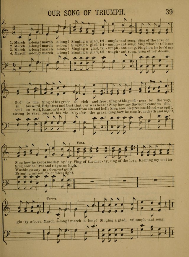 Sunday-School Songs: a new collection of hymns and tunes specially prepared for the use of Sunday-schools and for social and family worship. (3rd. ed.) page 39