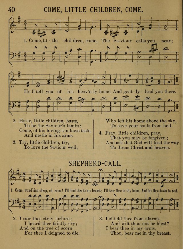 Sunday-School Songs: a new collection of hymns and tunes specially prepared for the use of Sunday-schools and for social and family worship. (3rd. ed.) page 40