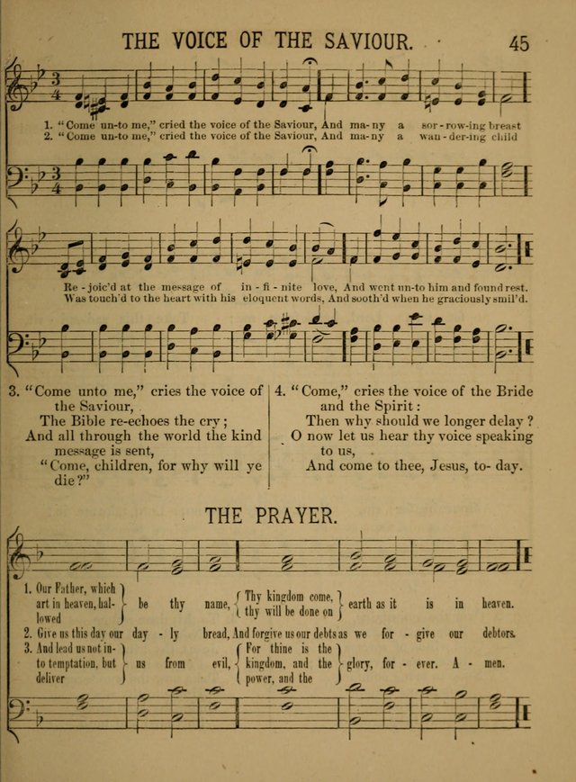 Sunday-School Songs: a new collection of hymns and tunes specially prepared for the use of Sunday-schools and for social and family worship. (3rd. ed.) page 45