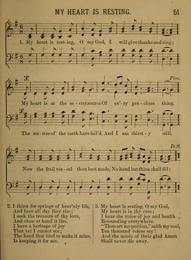 Sunday-School Songs: a new collection of hymns and tunes specially prepared for the use of Sunday-schools and for social and family worship. (3rd. ed.) page 51