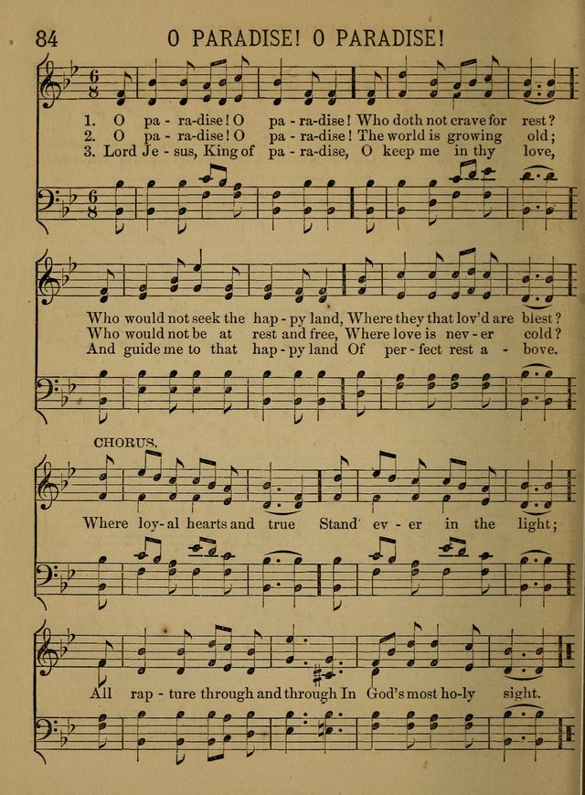 Sunday-School Songs: a new collection of hymns and tunes specially prepared for the use of Sunday-schools and for social and family worship. (3rd. ed.) page 84