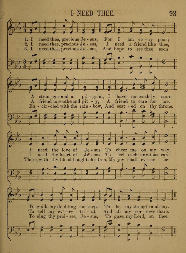 Sunday-School Songs: a new collection of hymns and tunes specially prepared for the use of Sunday-schools and for social and family worship. (3rd. ed.) page 93