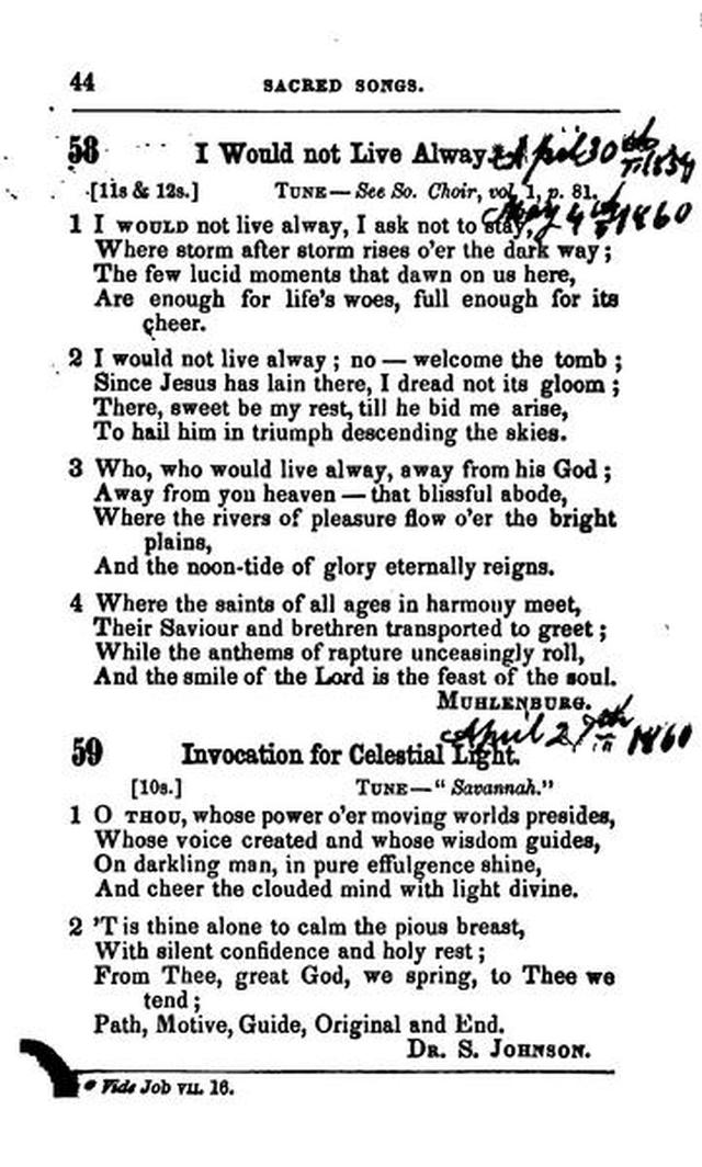 A Selection of Sacred Songs. 2nd ed. page 40