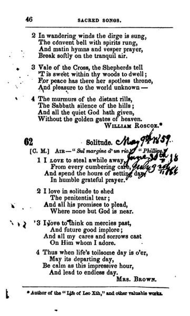 A Selection of Sacred Songs. 2nd ed. page 42