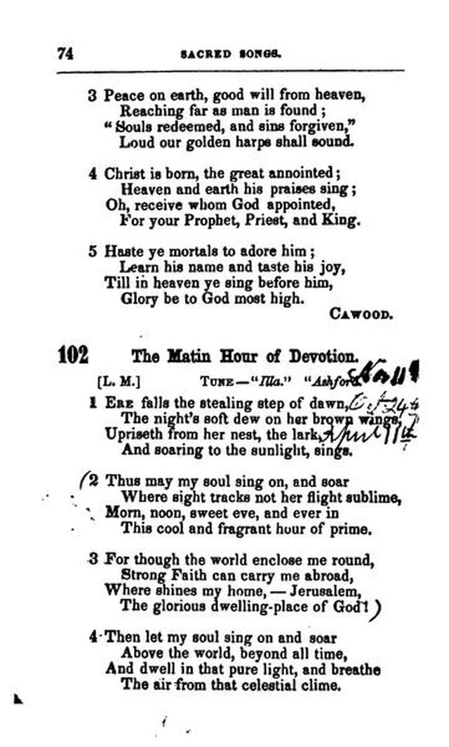 A Selection of Sacred Songs. 2nd ed. page 70