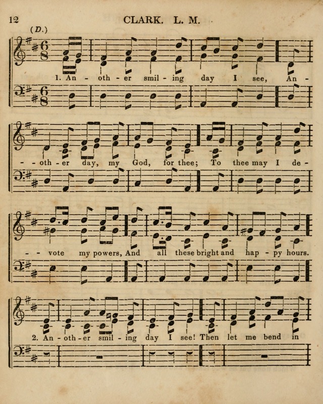 The Sunday School Singing Book: being a collection of hymns with appropriate music, designed as a guide and assistant to the devotional exercises of Sabbath schools and families...(3rd ed.) page 12