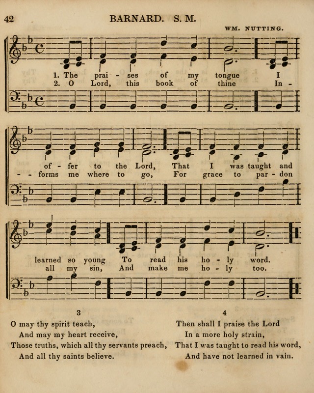 The Sunday School Singing Book: being a collection of hymns with appropriate music, designed as a guide and assistant to the devotional exercises of Sabbath schools and families...(3rd ed.) page 42