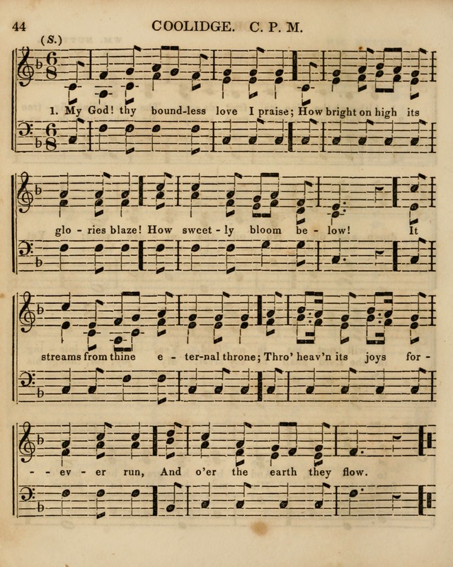 The Sunday School Singing Book: being a collection of hymns with appropriate music, designed as a guide and assistant to the devotional exercises of Sabbath schools and families...(3rd ed.) page 44