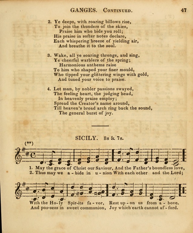 The Sunday School Singing Book: being a collection of hymns with appropriate music, designed as a guide and assistant to the devotional exercises of Sabbath schools and families...(3rd ed.) page 47