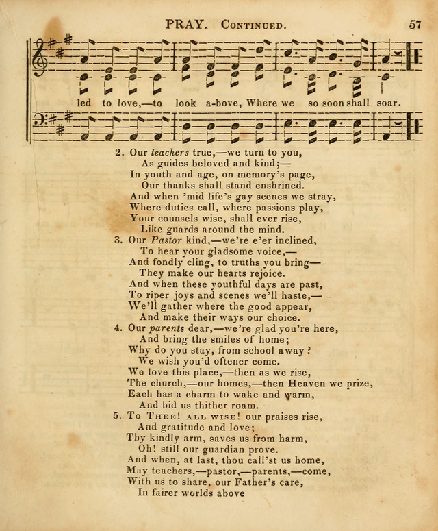 The Sunday School Singing Book: being a collection of hymns with appropriate music, designed as a guide and assistant to the devotional exercises of Sabbath schools and families...(3rd ed.) page 57